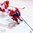 Silje Holos from Team Norway against Josefine Persson from Team Denmark during the 2017 Women's Final Olympic Group C Qualification Game between Norway and Denmark photographed Sunday, 12th February, 2017 in Arosa, Switzerland. Photo: PPR / Manuel Lopez